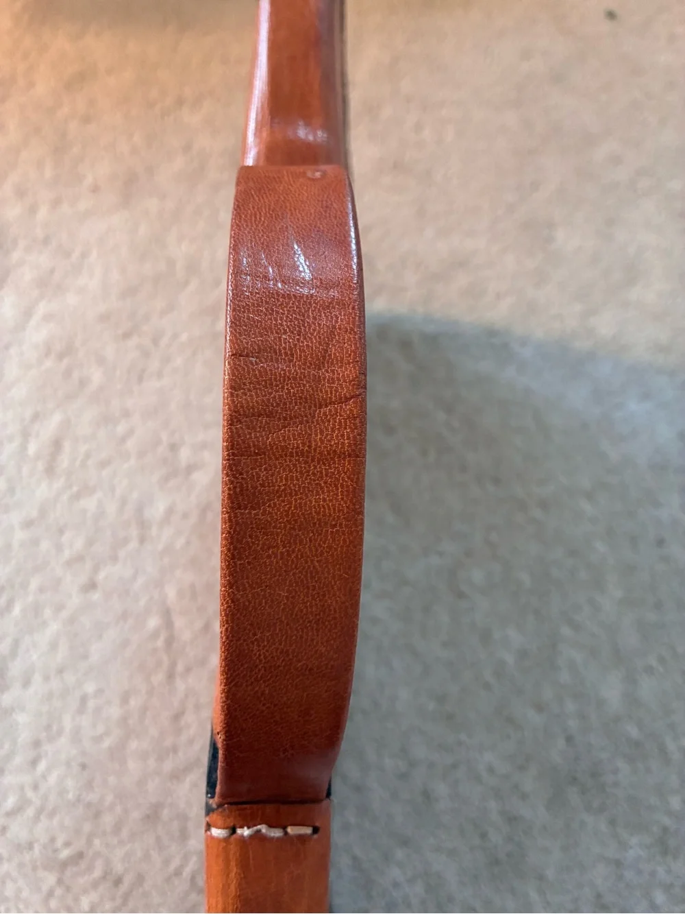 Vintage Handcrafted Leather Portfolio Briefcase Folio Whipstitched Document Case